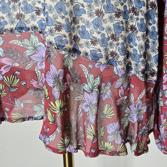 Jade By Johnny Was Rashida Mix Print Peasant Top - Picture 4 of 11